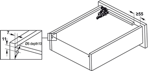 Ray âm Hafele EPC Pro 433.32.063 (dài 400mm, nhấn mở, mở toàn phần)